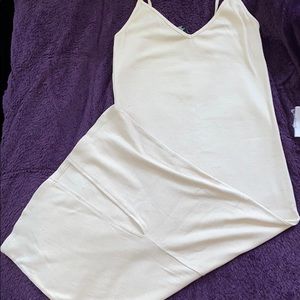 Forever 21 Cream Colored Maxi Dress: Body-con